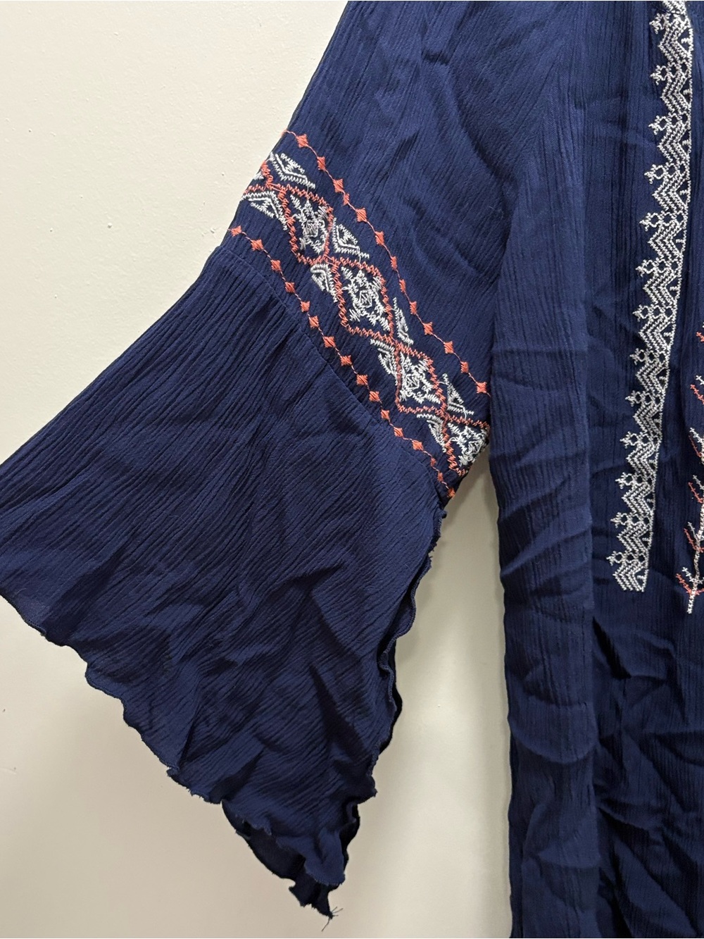 Studio JPR Navy Blue Embroidered V-Neck Tunic - Picture 2 of 5